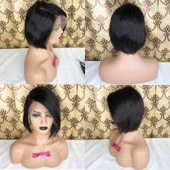 Pixie Cut Short Human Hair Full Lace Wigs For Black Women Pre Plucked 180%Density Bob Wig Sidary Hair