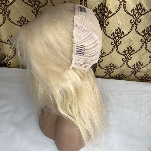 Blonde 13"x6"Transparent Lace Front Wigs 180%Density Straight #613 Human Hair Lace Wigs