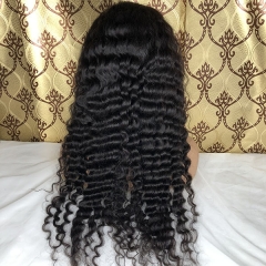 180%Density Long Hair 13x4 Transparent Lace Frontal Wigs Deep Wave 100% Human Hair Wig Pre Plucked Lace Wig With Baby Hair