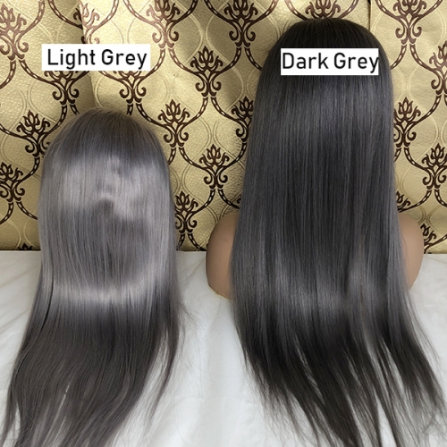 Grey Human Hair Lace Frontal Wigs Dark Grey 13x4 Lace Front Wigs Silver Grey Front Lace Wigs