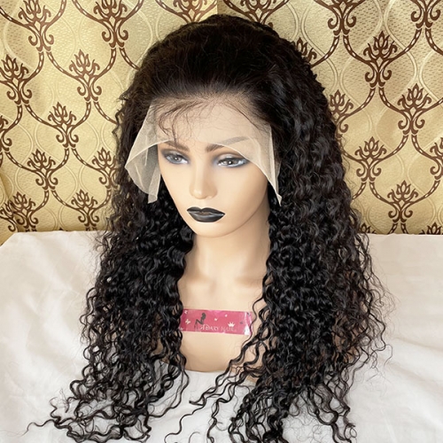 180%Density13x4 Transparent Lace Frontal Wigs Water Wave 100% Human Hair Wig Pre Plucked Lace Wig With Baby Hair