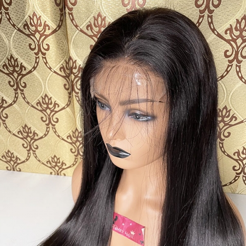 130% Density 5x5 Real HD Lace Closure Wigs Straight Human Hair Wigs with Baby Hair Pre-plucked Hairline