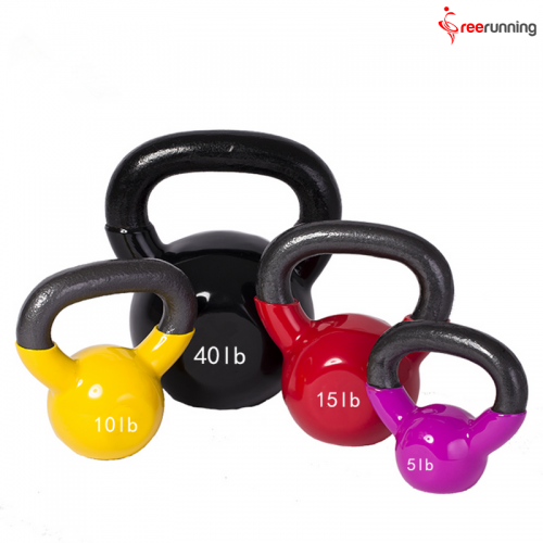 Vinyl Cast Iron Kettlebell For Full Body Fitness Workouts