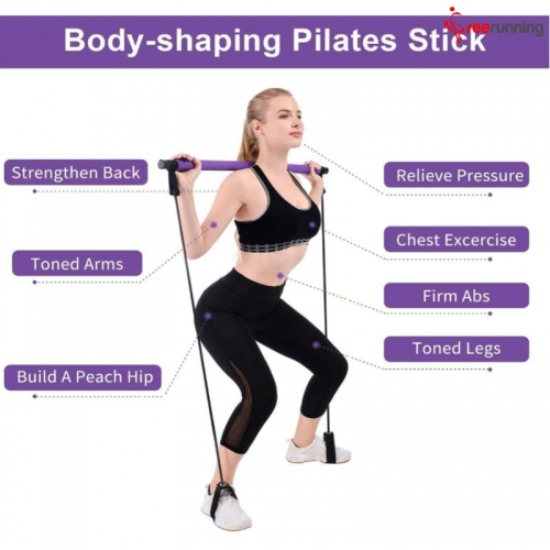 Pilates Yoga Portable Exercise Fitness Toning Bar with Resistance