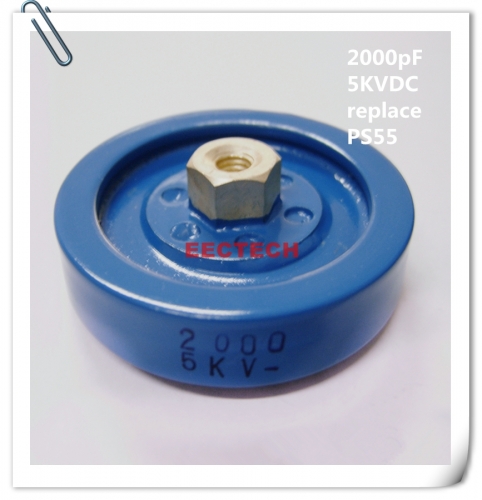 2000PF, 5KVDC, ceramic plate capacitor PS55, equivalent to PS 55