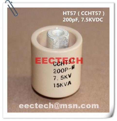 CCHT57, 200PF, 7.5KVDC ceramic capacitor, HT57 equivalent