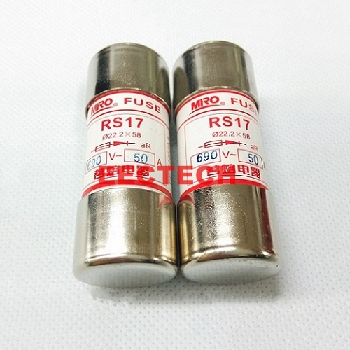 Fuse, fast fuse, RS17 690V / 50A (1box=10pcs)