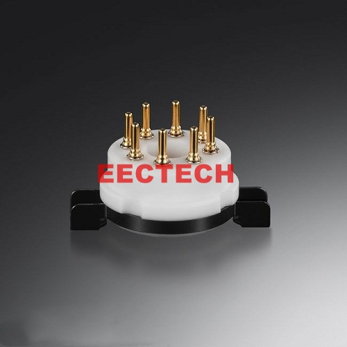 Teflon large 8-pin tube socket, EL34, KT88 large eight-pin tube socket, bile socket, gold-plated beryllium copper (1 box=2 pcs)