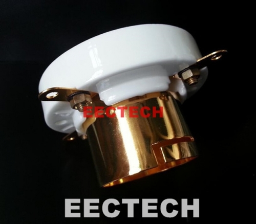 Gold coated GZC4-3B-G ceramic tube socket, tube base for 805, 845, 211, FU-5 tubes (1 box=2 pcs)