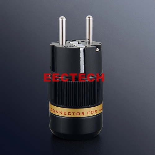 VE501R,VF501R Red copper rhodium plated European standard power plug, fever power plug, AC European standard power head