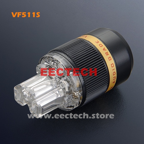 VM511S, VF511S Pure copper silver plated, US American standard audio amplifier HiFi power cord plug