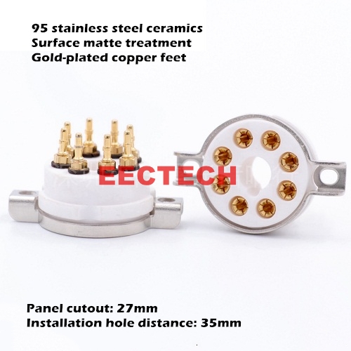 GZC8-T-G large 8-pin electronic tube base beryllium copper gold-plated, copy CMC eight-pin socket KT88 6SN7 KT66
