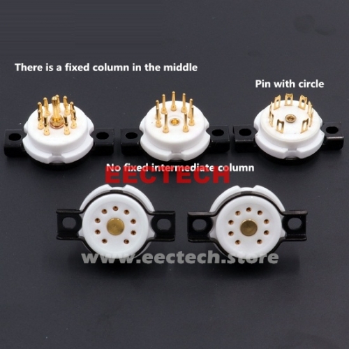 Small 9-pin socket, gold-plated ceramic nine-pin, suitable for 12AX7, 12AU7, 6922, EL84, ECC83 electronic socket