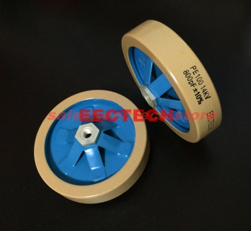 PE100, 800pF/14KVDC leg lead ceramic disc capacitor, rf power capacitor, high voltage plate type capacitor EECTECH Beijing