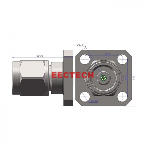 1.0JF4, 1.0KF4 panel type (4-hole plug, socket), 1.0mm Series Detachable Panel Connector, EECTECH