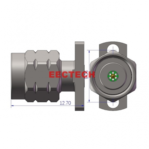 1.85JF2-1222 Detachable Panel Connector, 1.85mm panel type (2-hole plug, socket), EECTECH