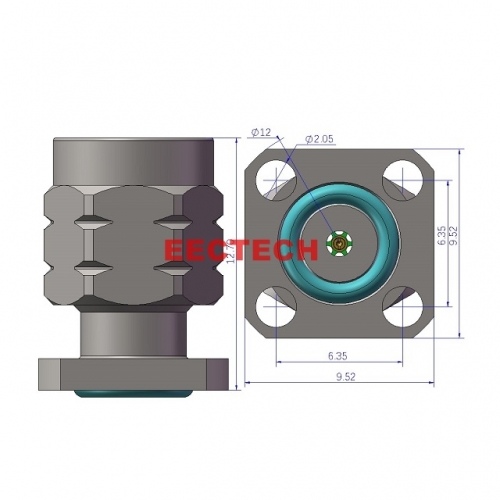 1.85JF4-864564 Detachable Panel Connector, 1.85mm panel type (4-hole plug, socket), EECTECH