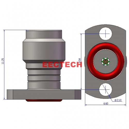 1.85KF2-904 Detachable Panel Connector, 1.85mm panel type (2-hole plug, socket), EECTECH