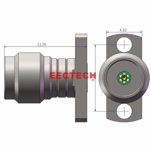 1.85KF2-1016 Detachable Panel Connector, 1.85mm panel type (2-hole plug, socket), EECTECH