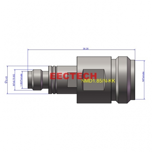 NMD1.85D/N-KK Coaxial converter, NMD1.85D series converter, Dedicated converter for VNA cable assemblies