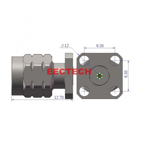 1.85JF4-864 Detachable Panel Connector, 1.85mm panel type (4-hole plug, socket), EECTECH