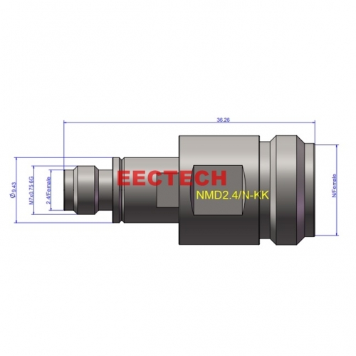 NMD2.4D/N-KK Dedicated converter for VNA cable assemblies, NMD2.4D series converter, EECTECH