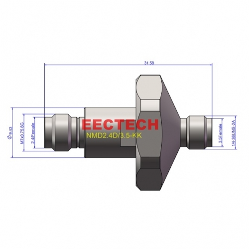 NMD2.4D/3.5-KK Dedicated converter for VNA cable assemblies, NMD2.4D/3.5 series converter, EECTECH