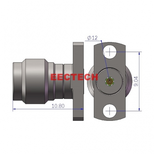 2.4KF2-1222 Detachable Panel Connector, 2.4mm panel type (2-hole plug, socket), EECTECH