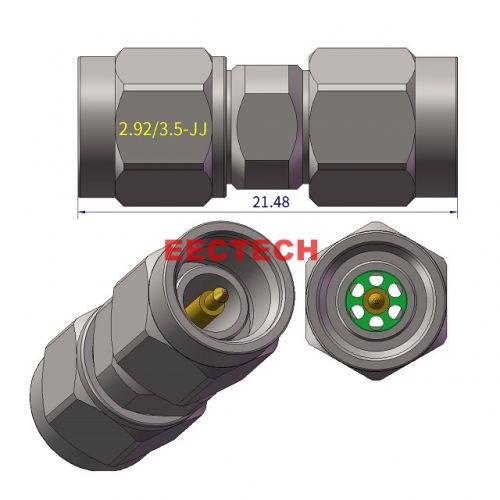 2.92/3.5-JJ Coaxial adapter, 2.92/3.5 series converters,  EECTECH
