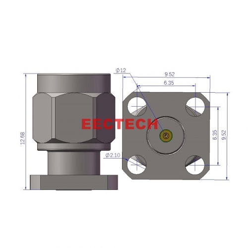 2.92JF4-864564 Detachable Panel Connector, 2.92 series converters, EECTECH