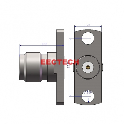 SMAKF2-1222 Detachable Panel Connector, SMA panel (2-hole plug, socket),  EECTECH