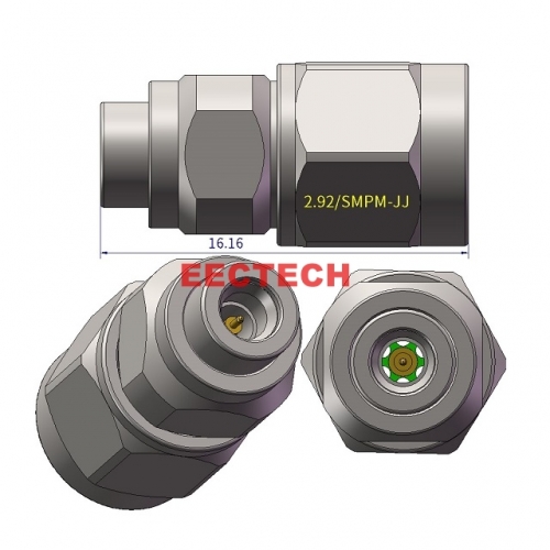 2.92/SMPM-JJ Full detent Coaxial adapter, 2.92/SMPM series converters, EECTECH