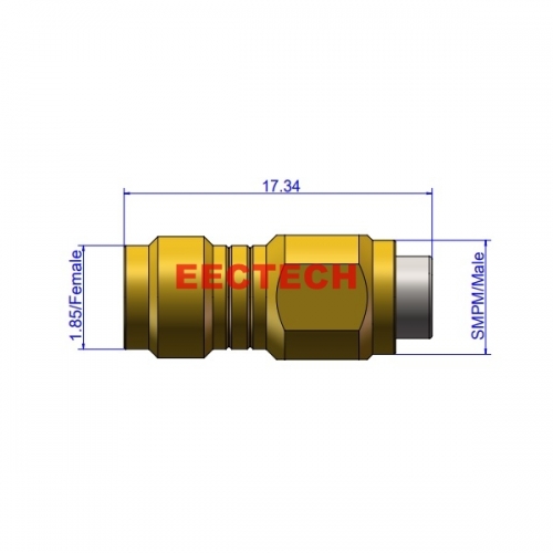 1.85/SMPM-KJS Smooth Bore Coaxial adapter, 1.85/SMPM series converters, EECTECH