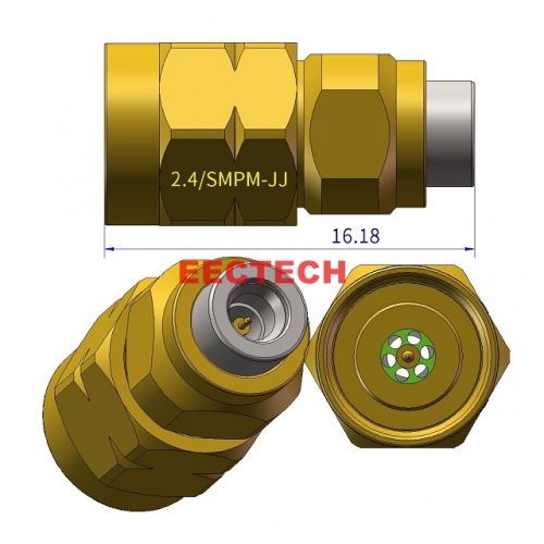 2.4/SMPM-JJ Full detent Coaxial adapter, 2.4/SMPM series converters, EECTECH