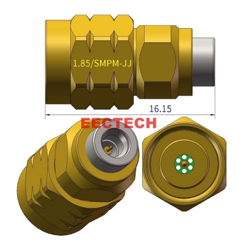 1.85/SMPM-JJ Full detent Coaxial adapter, 1.85/SMPM series converters, EECTECH