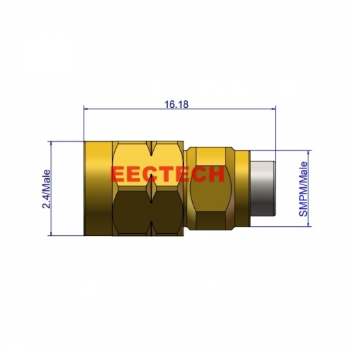 2.4/SMPM-JJS Smooth Bore Coaxial adapter, 2.4/SMPM series converters, EECTECH