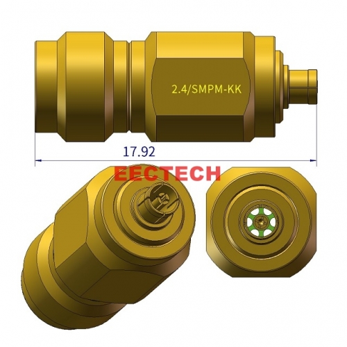 2.4/SMPM-KK Coaxial adapter, 2.4/SMPM series converters, EECTECH