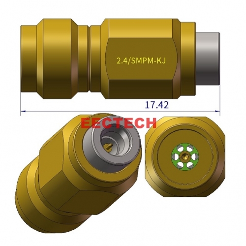 2.4/SMPM-KJ Full detent Coaxial adapter, 2.4/SMPM series converters, EECTECH