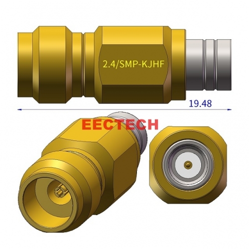 2.4/SMP-KJF Full detent Coaxial adapter, 2.4/SMP Series Converter, EECTECH