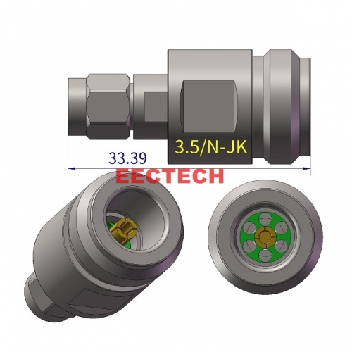 3.5/N-JK Coaxial adapter, 1.85,2.4,2.92,3.5J/N series converters, EECTECH