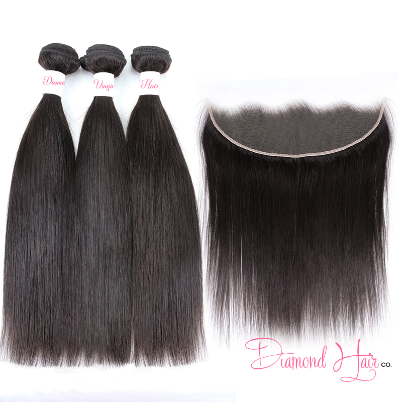 Silky Straight 3 Bundle Deals With A 13x4 13x6 Lace Frontal Mink