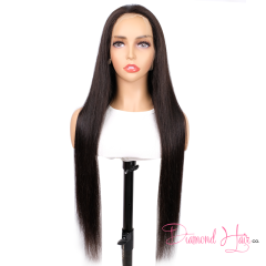 Silky Straight Lace 4x4 5x5 Closure Wig 13x4 13x6 Full Frontal Wig 200% Density Mink Brazilian Diamond Virgin Hair
