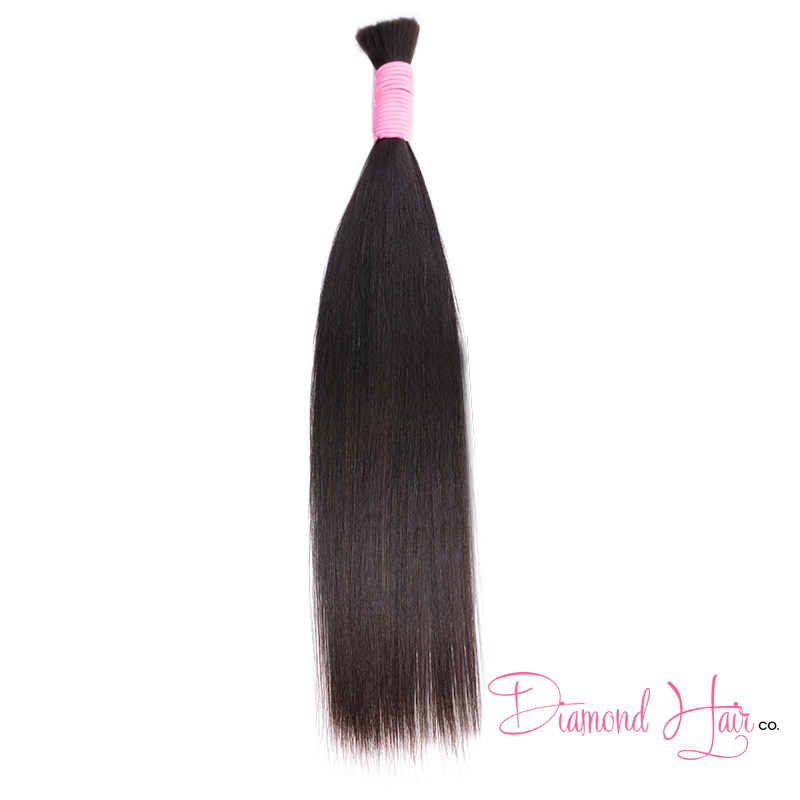 10A Color #1B Silky Straight Bulk Hair Cabelo Humano Brasileiro Liso Natural