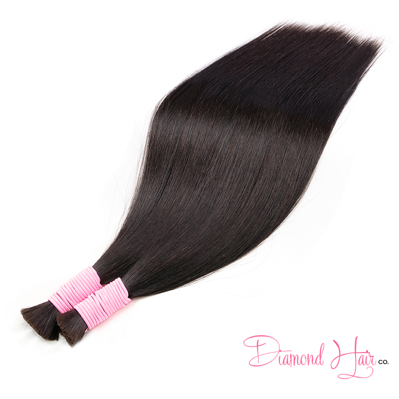 10A Color #1B Silky Straight Bulk Hair Cabelo Humano Brasileiro Liso Natural