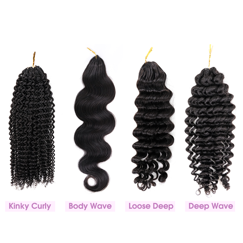 Crochet Hair 100% Raw Human Hair Mink Brazilian Diamond Virgin Hair（80 Strings/PC）