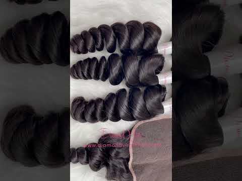 Loose Wave 3 Bundle Deals With A 5x5 Lace Closure Mink Brazilian Raw Hair