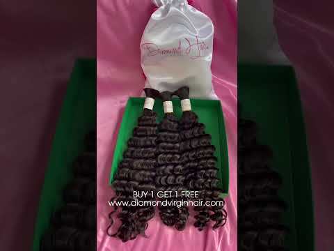Deep Wave Hair For Braiding #1B Cabelo Humano Brasileiro (100g/pc)