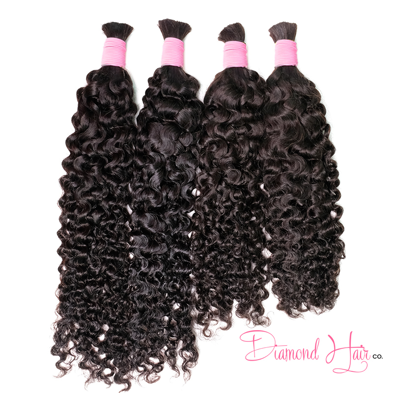 Burmese Curly Braiding Hair 1B Human Hair 100% Raw Hair (100g/pc)