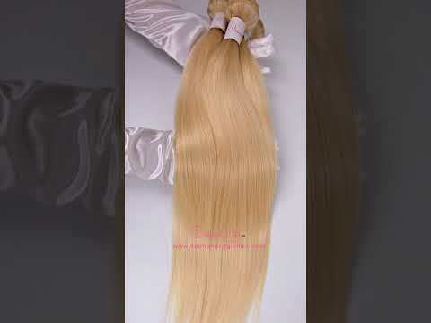 Blonde #613 Color 3 Bundle Deals With A 5x5 Lace Closure Silky Straight Mink Brazilian Diamond Virgin Hair