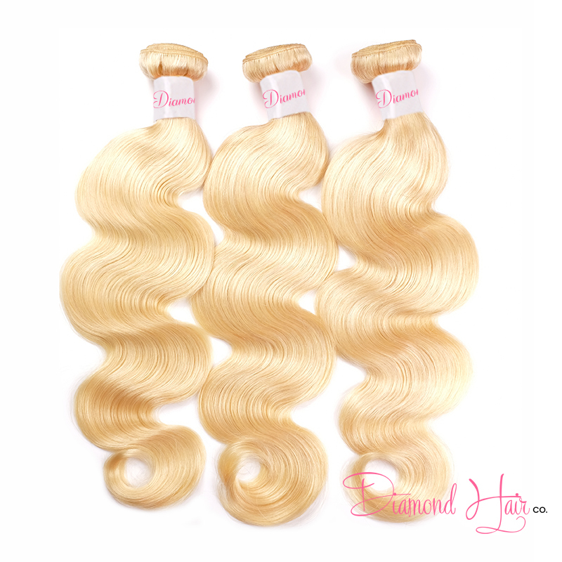 Blonde #613 Color 3 Bundle Deals With A 5x5 Lace Closure Body Wave Mink Brazilian Diamond Virgin Hair